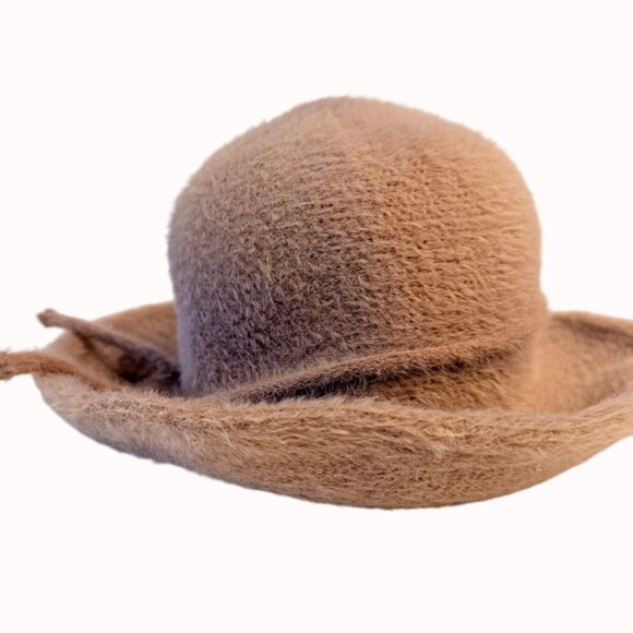 Soft Fuzzy Bucket Hat Bow Detail Carmel Brown Arianna By Howards Fall Fashion St - Picture 9 of 14
